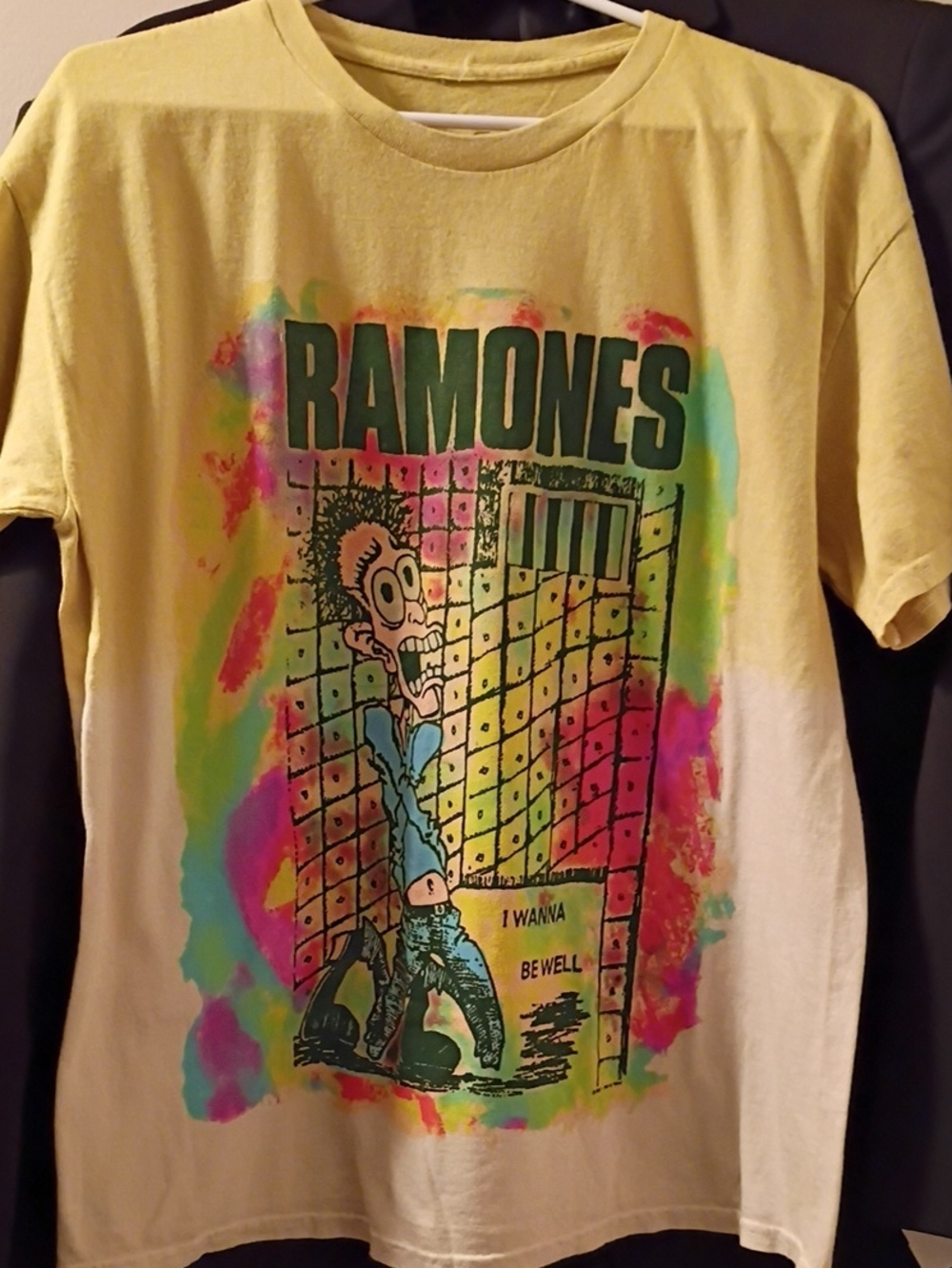 Ramones Yellow Vintage Tour Shirt I Wanna Be Well Multi Color